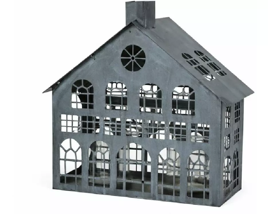 CHALET Windlicht Seevetal L 32 x 13 x 32 cm, Grau