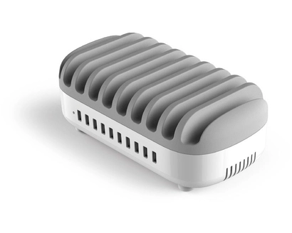 10 Port USB Charg Dock station WHT UK