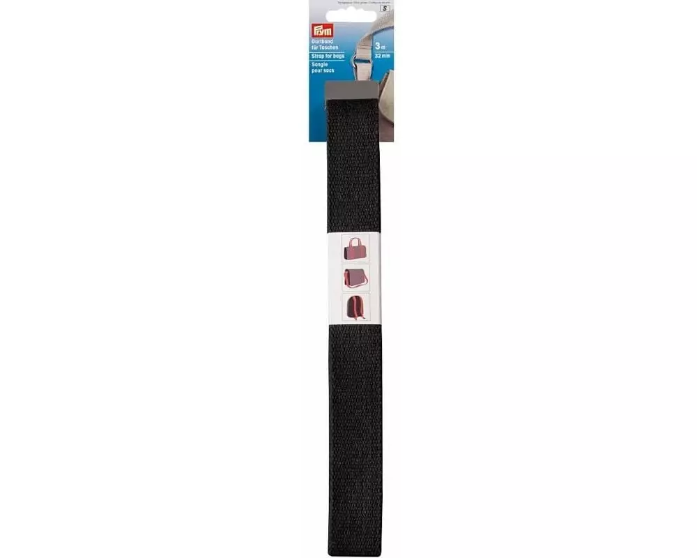 Prym Taschen-Zubehör Gurtband Schwarz, 3 m x 30 mm