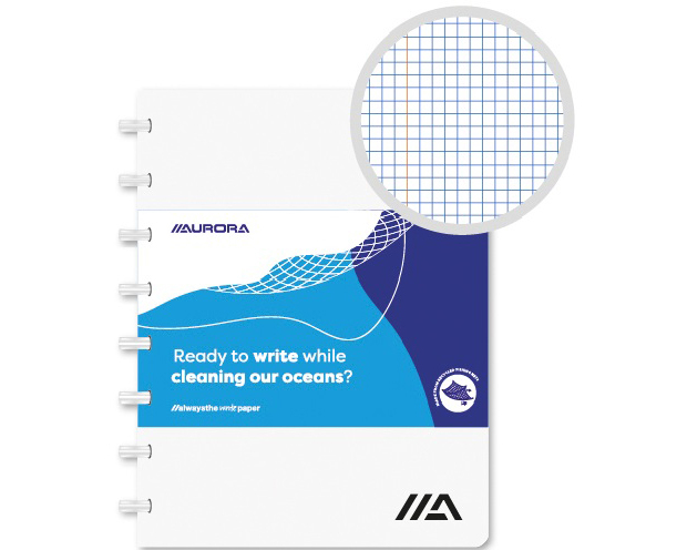 ADOC Ringbuch Ocean Waste A5 3044.211 weiss, kariert 72 Blatt