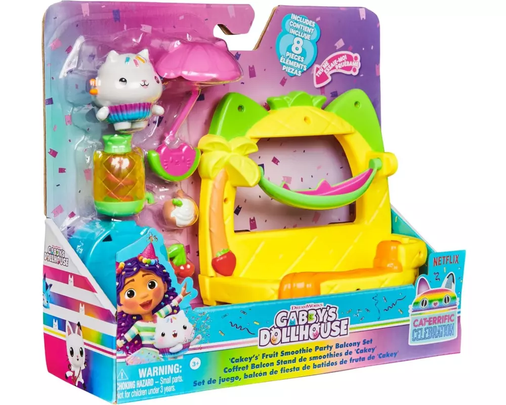 Spinmaster Gabby's Dollhouse Cakey's Fruit Smoothie Balkon Set