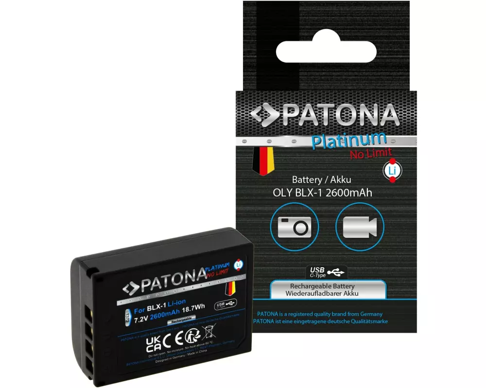 Patona Platinum Akku für Olympus OM-1, BLX-1