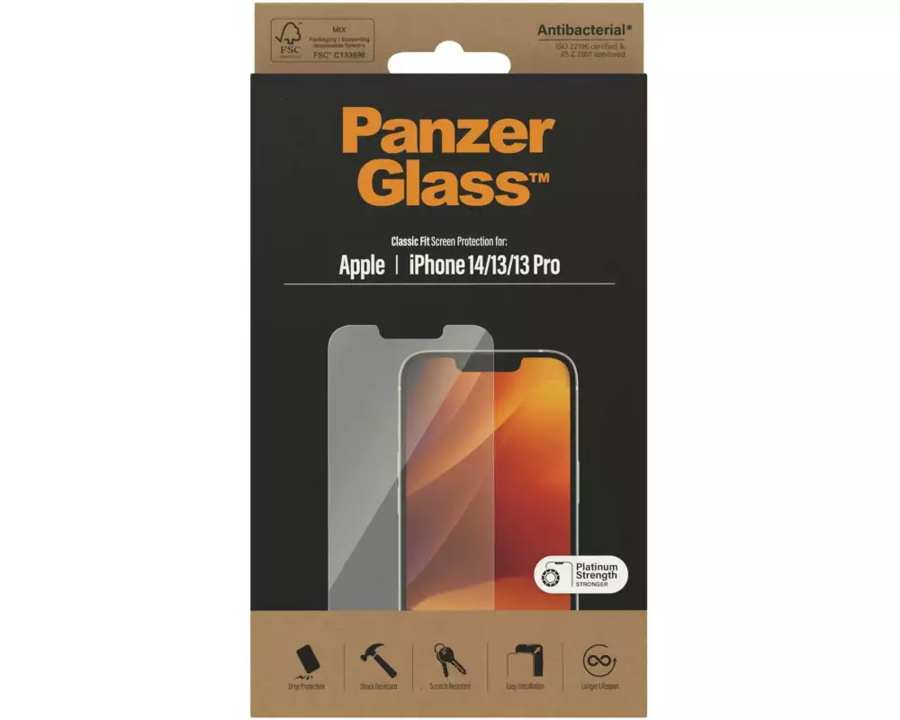 Panzerglass Displayschutz Classic Fit iPhone 13/13 Pro/14