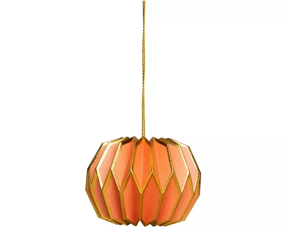 Tranquillo Weihnachtskugel aus Papier Gold/Orange