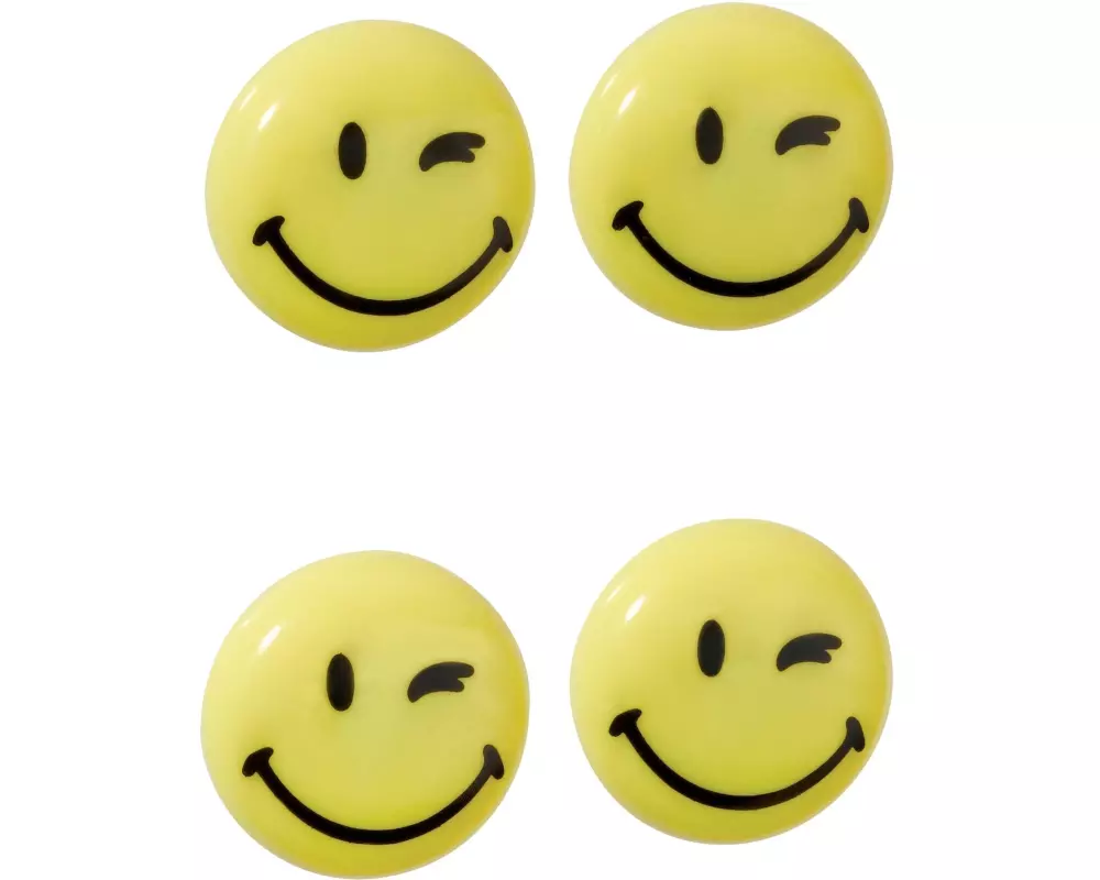 Franken Haftmagnet Happy Ø 40 mm, 4 Stück, Gelb