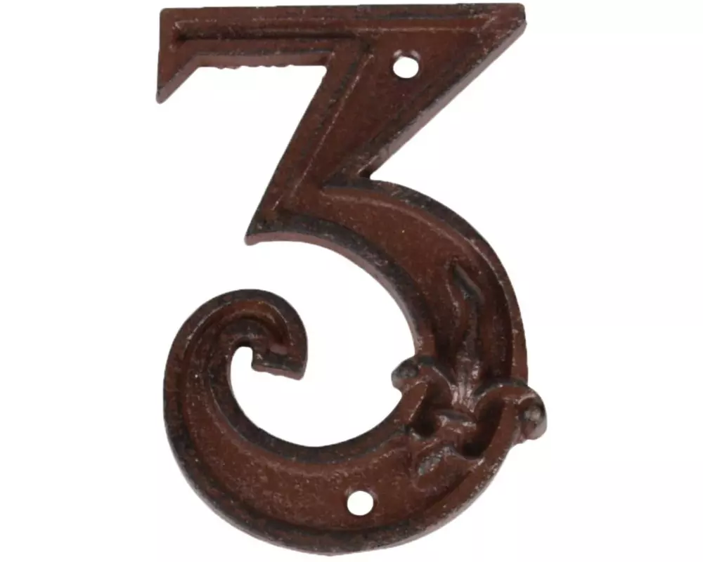 Esschert Design Hausnummer 3 aus Gusseisen