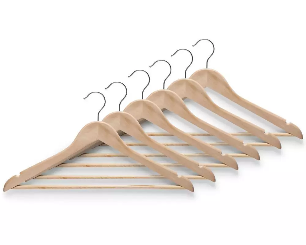 Zeller Present Kleiderbügel 6er Set nature 6 Stück, Beige