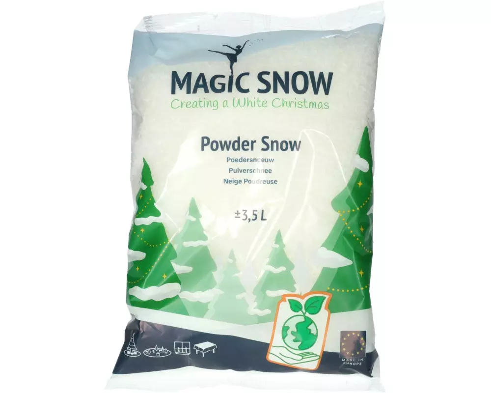 Dameco Weihnachtsdeko Bio Pulverschnee im Beutel, 3.5 Liter