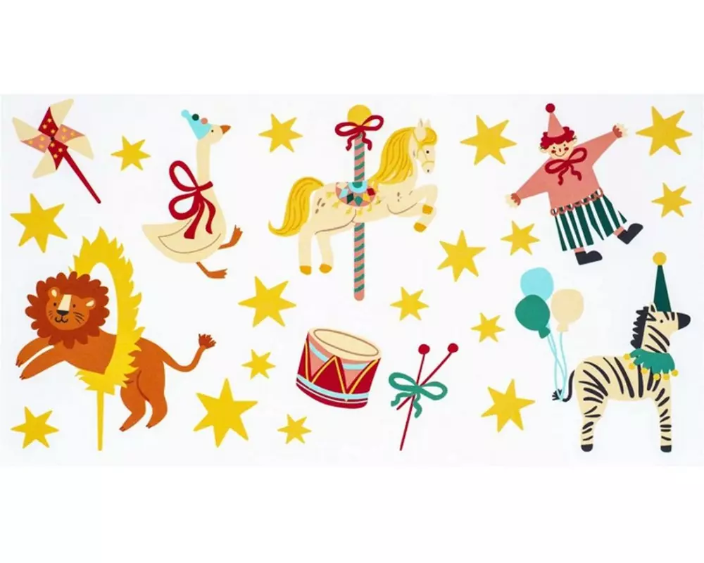 Partydeco Tattoo Set Zirkus Mehrfarbig, 24 Stück