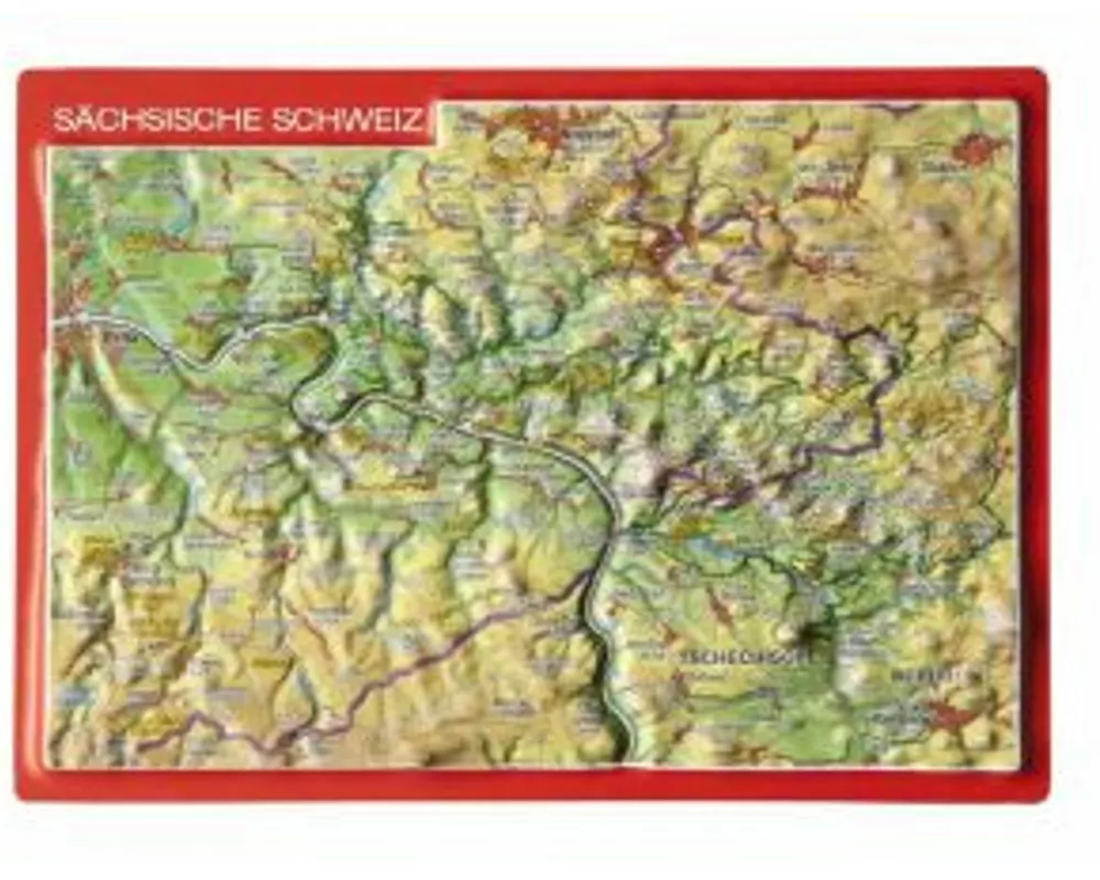 Reliefpostkarte Sächsische Schweiz