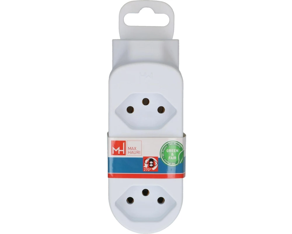 Max Hauri Abzweigstecker ADAPT 3+1x Typ 13, drehbar Green+Fair 3