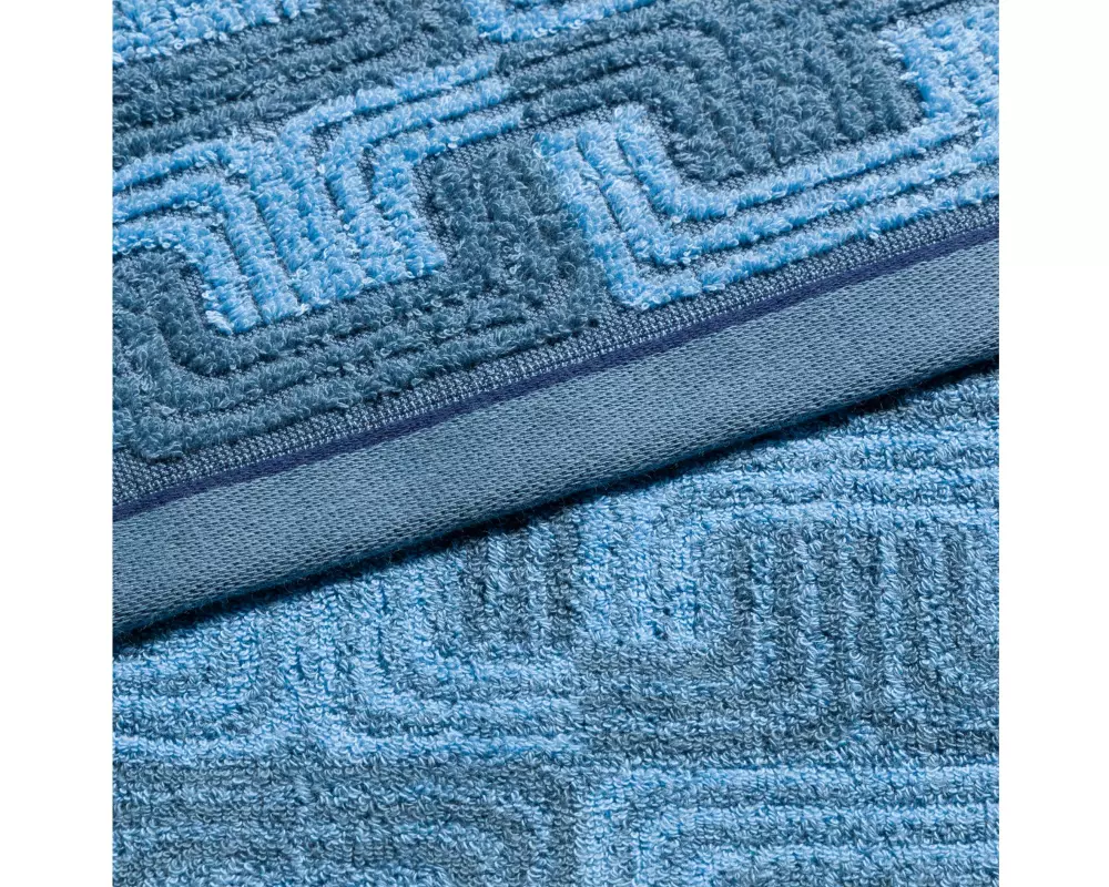 Möve Handtuch Geometric Shapes Texture 50 x 100 cm, Steel blue