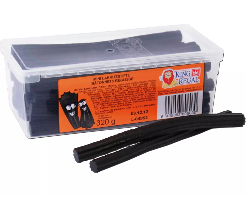 King Regal Gummibonbons Mini Lakritzstifte 320 g