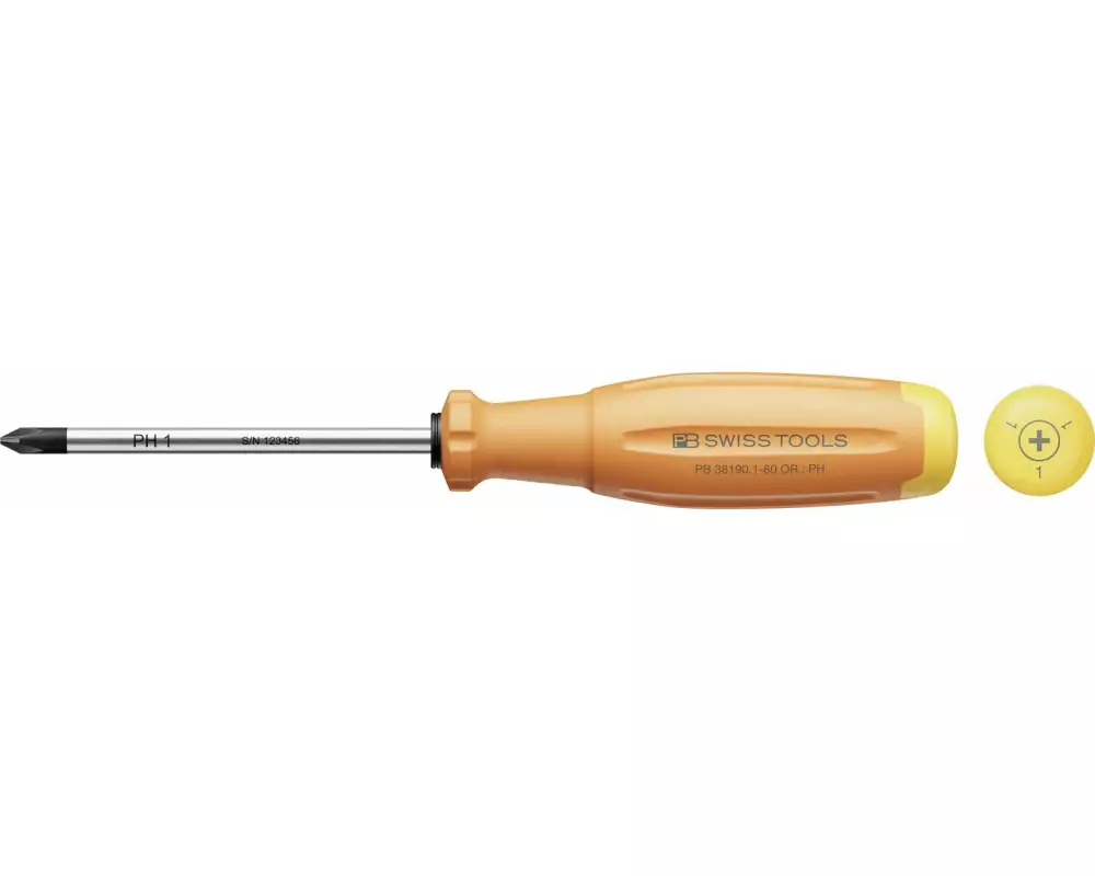 PB Swiss Tools PH-Kreuzschraubenzieher SwissGrip Evo 1 80 mm Orange