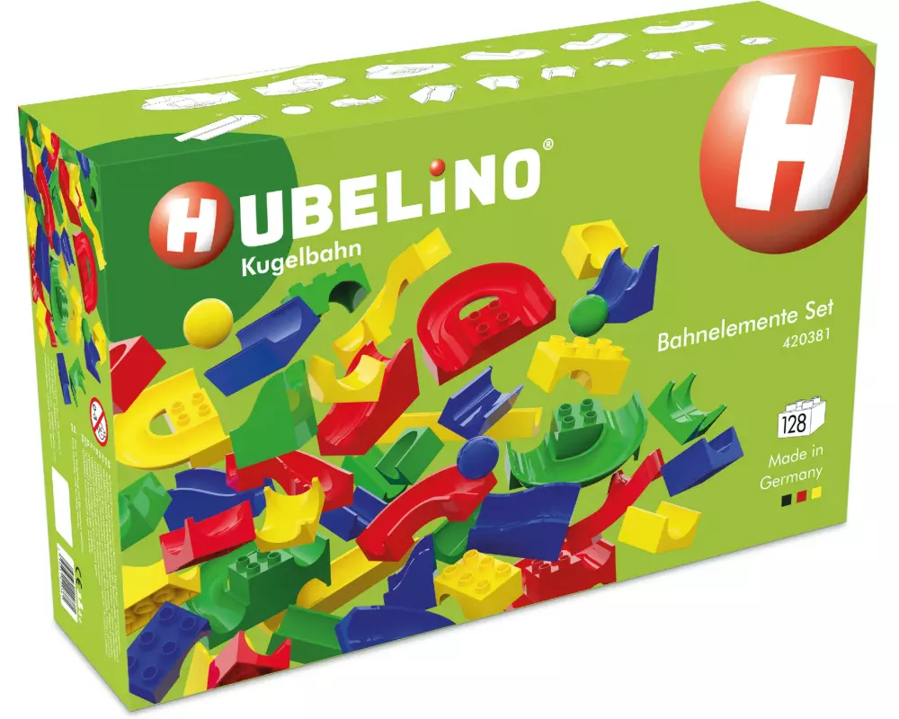 Hubelino Kugelbahn Bahnelemente Set 128 Teile