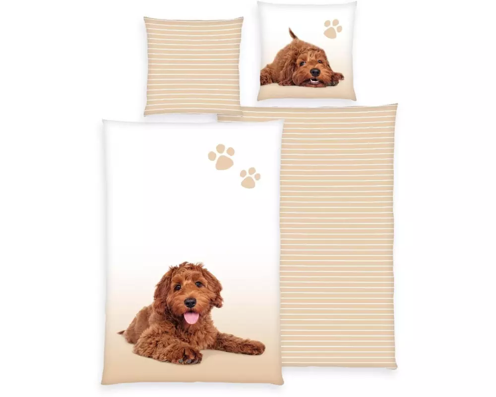 Herding Kinder Bettwäschegarnitur YC Hunde, 65/100+160/210 cm