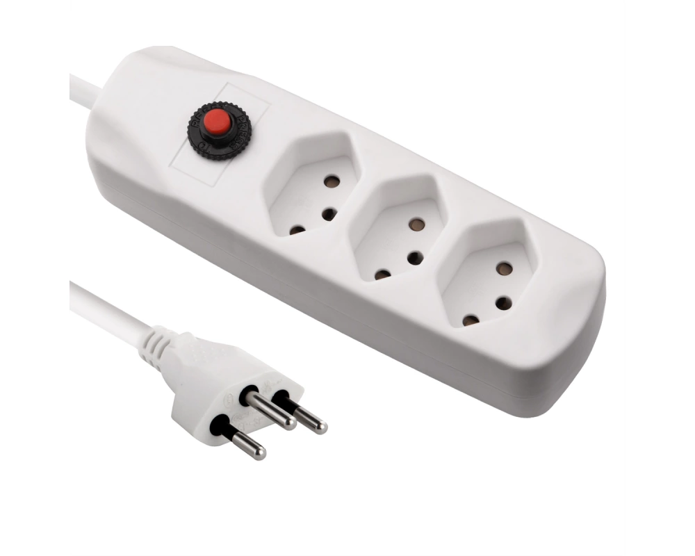 BLANK Steckdosenleiste, 3fach T13, ohne Schalter, weiss