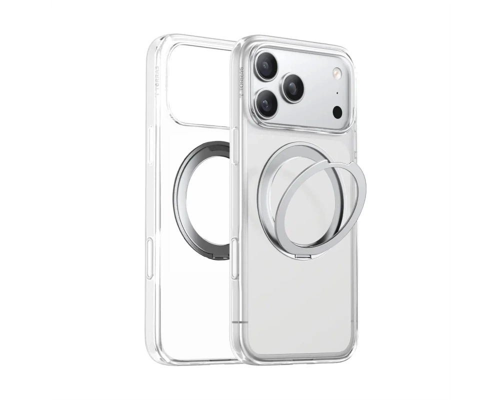 Torras Upro Ostand Schutzhülle, iPhone 17 Pro, MagSafe, transparent