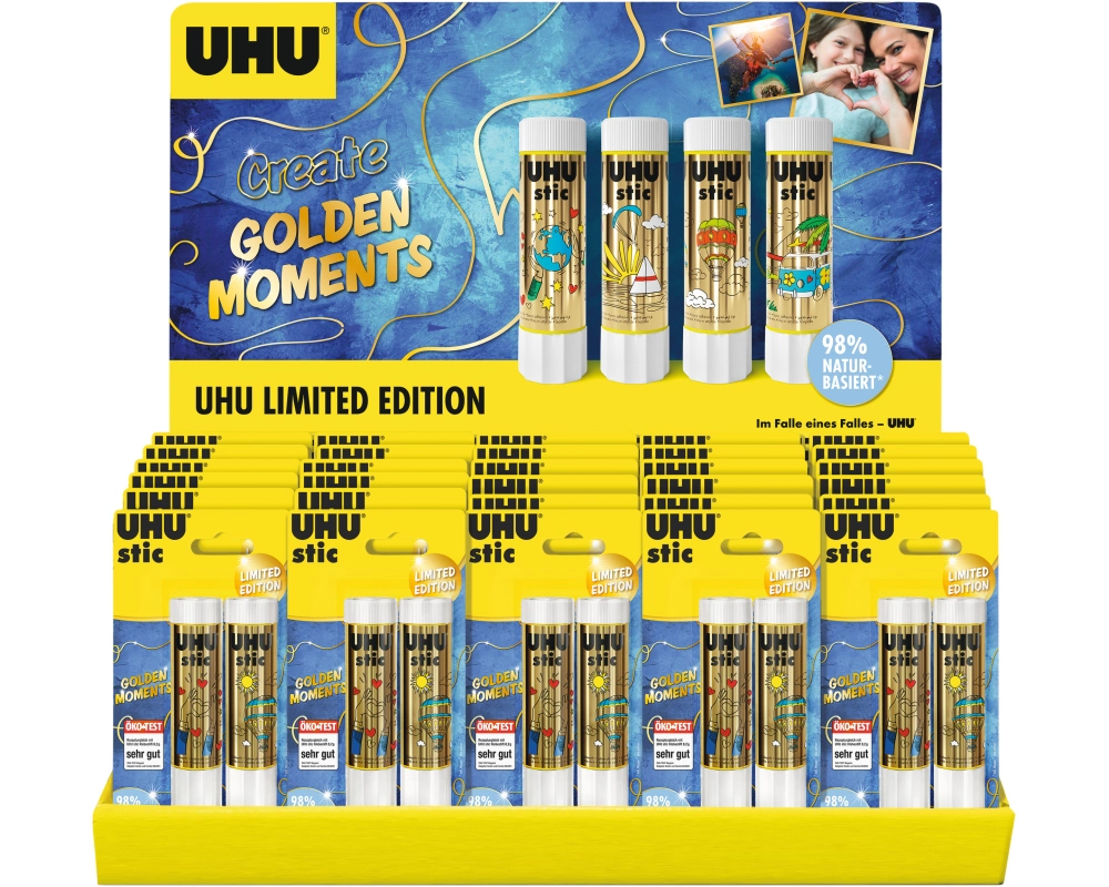 UHU Klebestift Stic Display 507820 Golden Moments 2x21g
