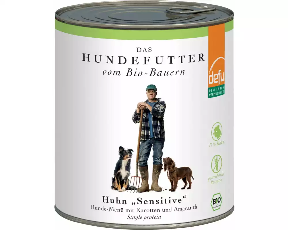 defu Nassfutter Menü Sensitiv Bio Huhn, 820 g