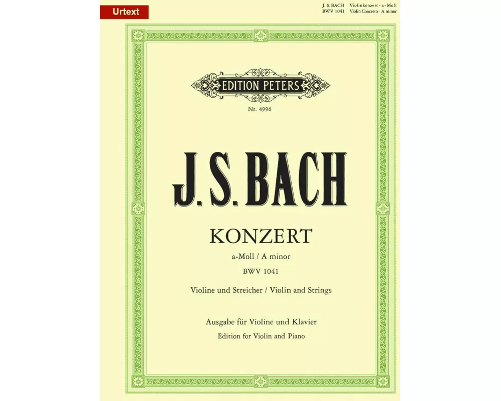 Konzert für Violine, Streicher und Basso continuo a-Moll BWV 1041 / URTEXT