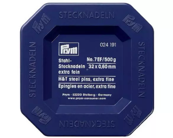 Prym Stecknadel Ø 0.6 mm x 3.2 cm, 500 g, Stahl