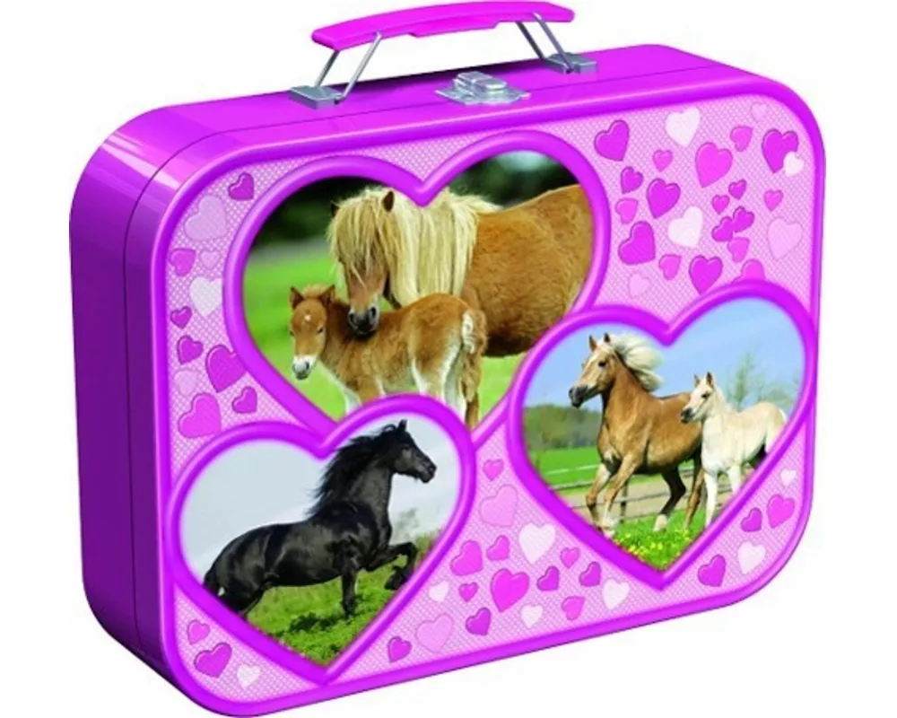 Pferde - Puzzle-Box 2 x 26, 2 x 48 Teile im Metallkoffer