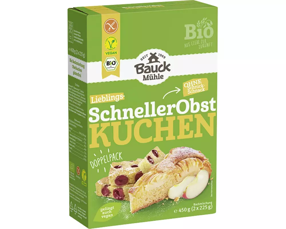 Bauck Mühle Backmischung Schneller Obstkuchen 450 g