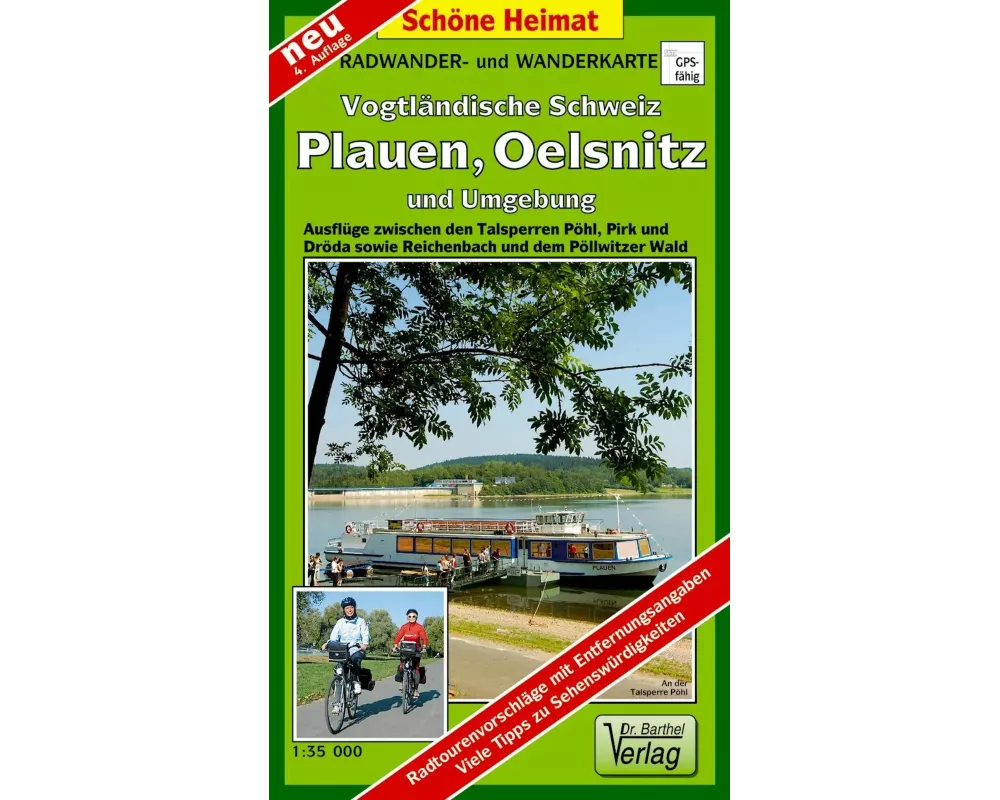 Radwander- und Wanderkarte Plauen, Vogtländische Schweiz und Umgebung 1 : 35 000