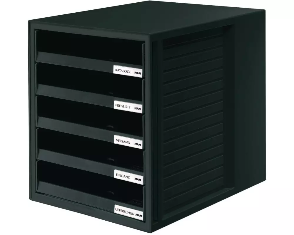 HAN Schubladenbox A4 Schrank-Set, Schwarz