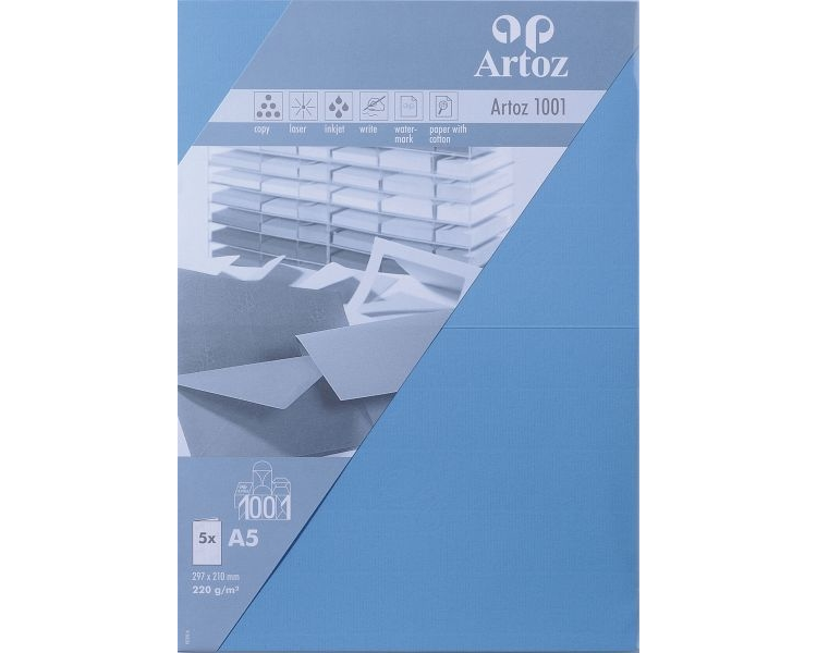 ARTOZ Karten 1001 A5 107392264 220g, marienblau 5 Blatt
