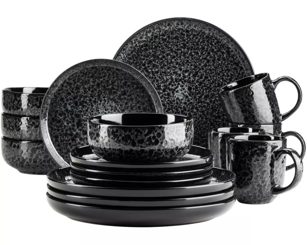 Mäser Speise-Service Filippa 16-teilig, Schwarz