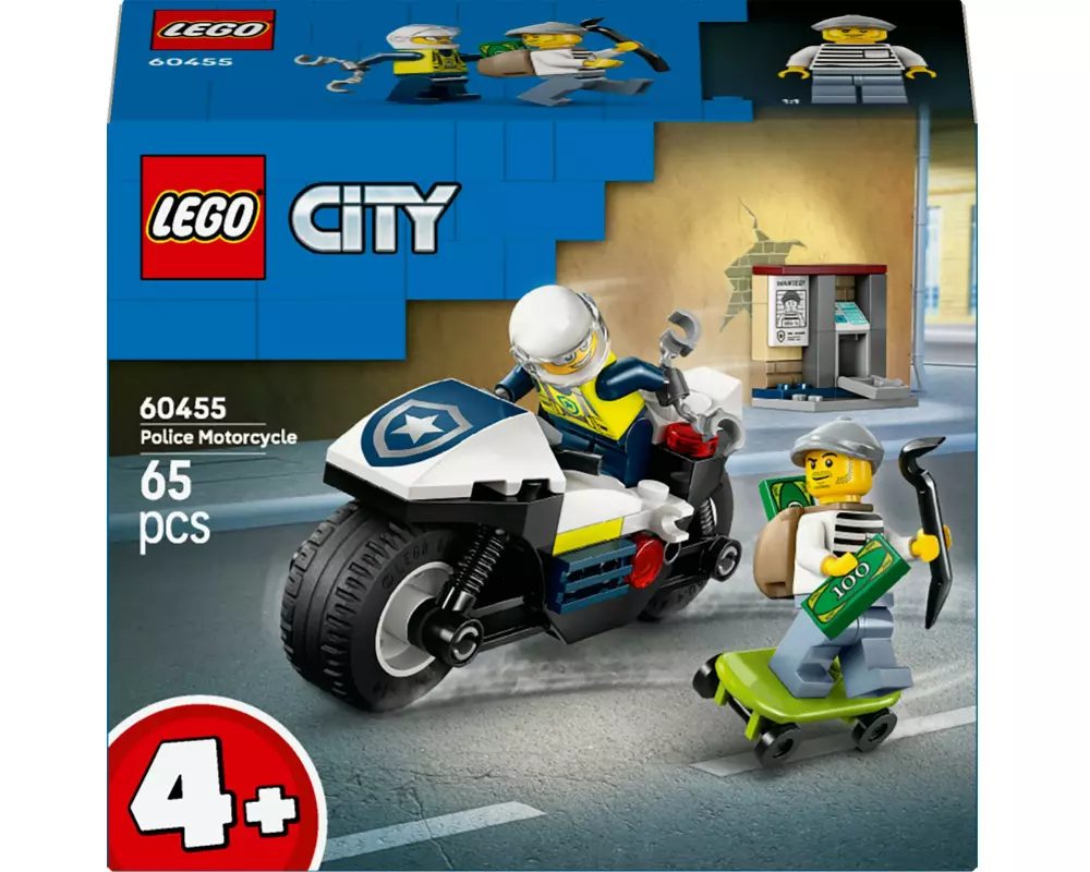 LEGO® City Verfolgungsjagd mit dem Polizeimotorrad 60455