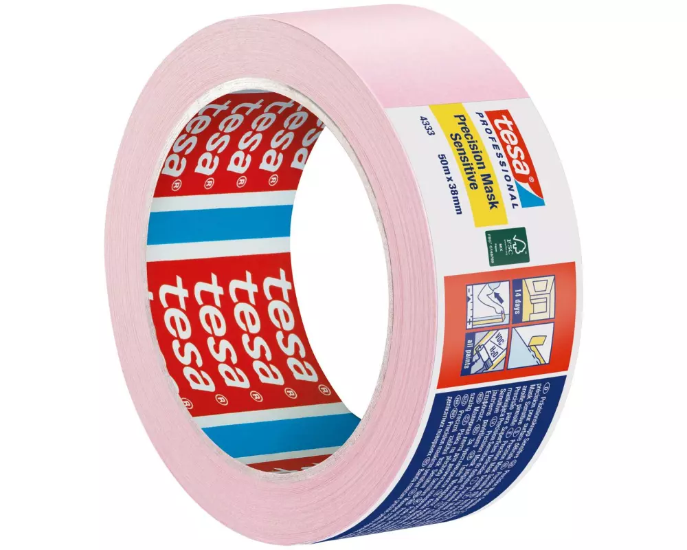 tesa tesa Präzisionskrepp Sensitiv 4333 50 m x 38 mm, hellrosa