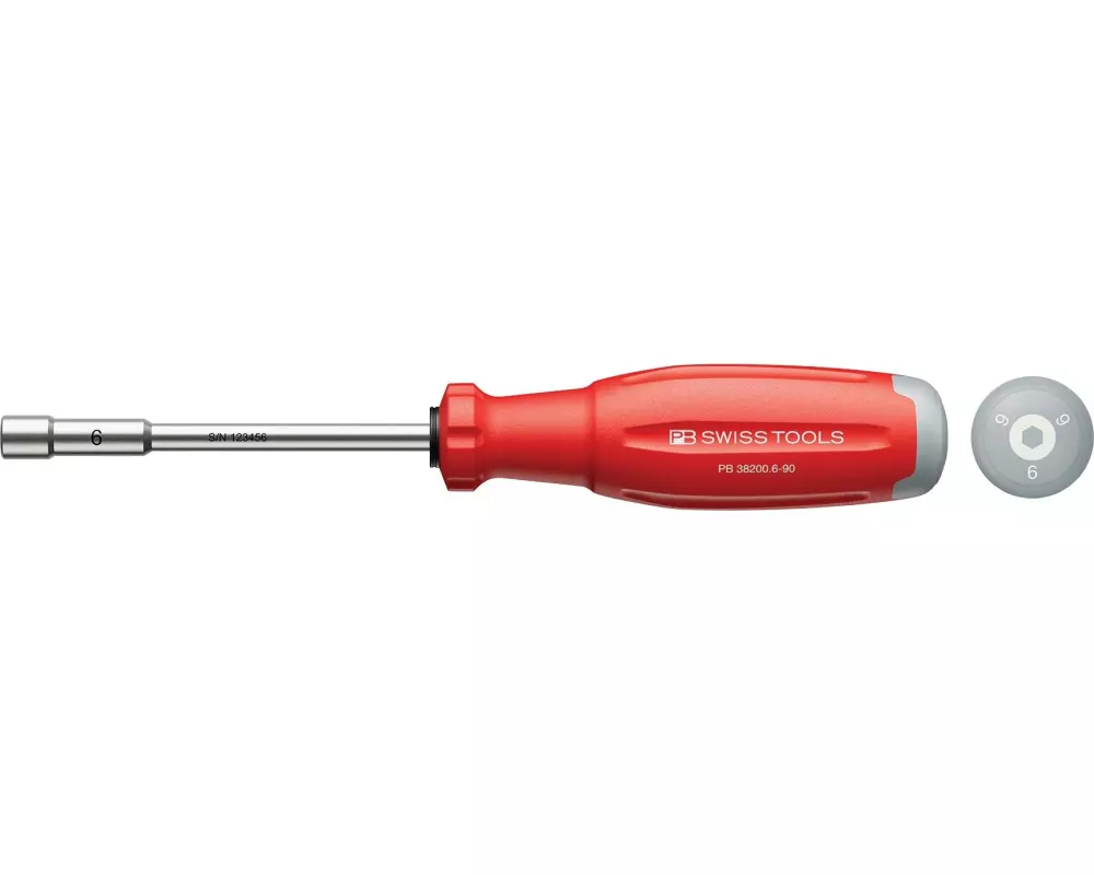 PB Swiss Tools Steckschlüssel-Schraubenzieher PB 38200.6-90 Rot