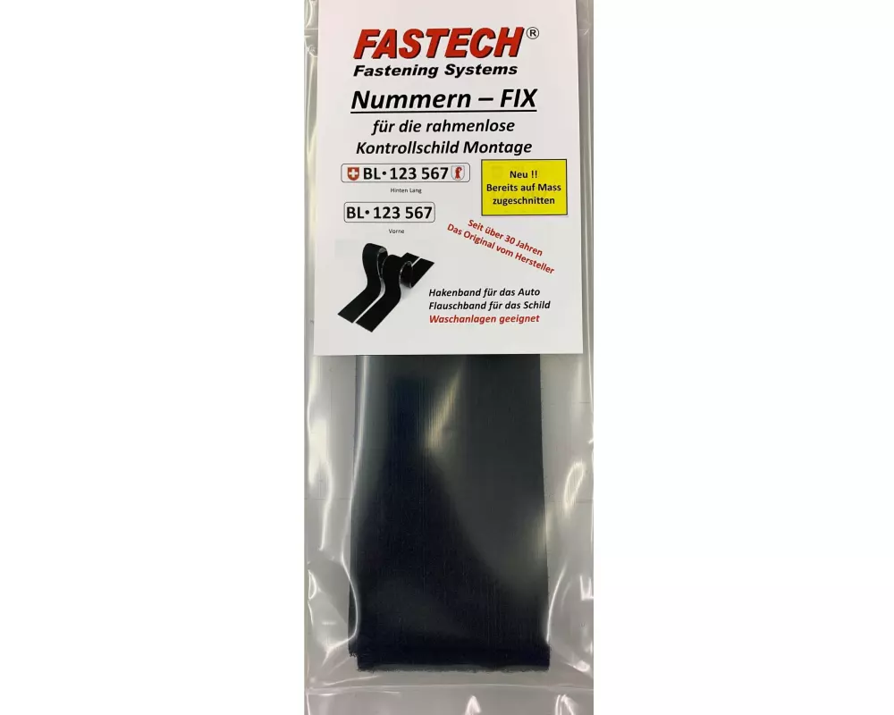 FASTECH Kennzeichenhalter Nummern Fix – Set 3 vorne 75 x 295 mm