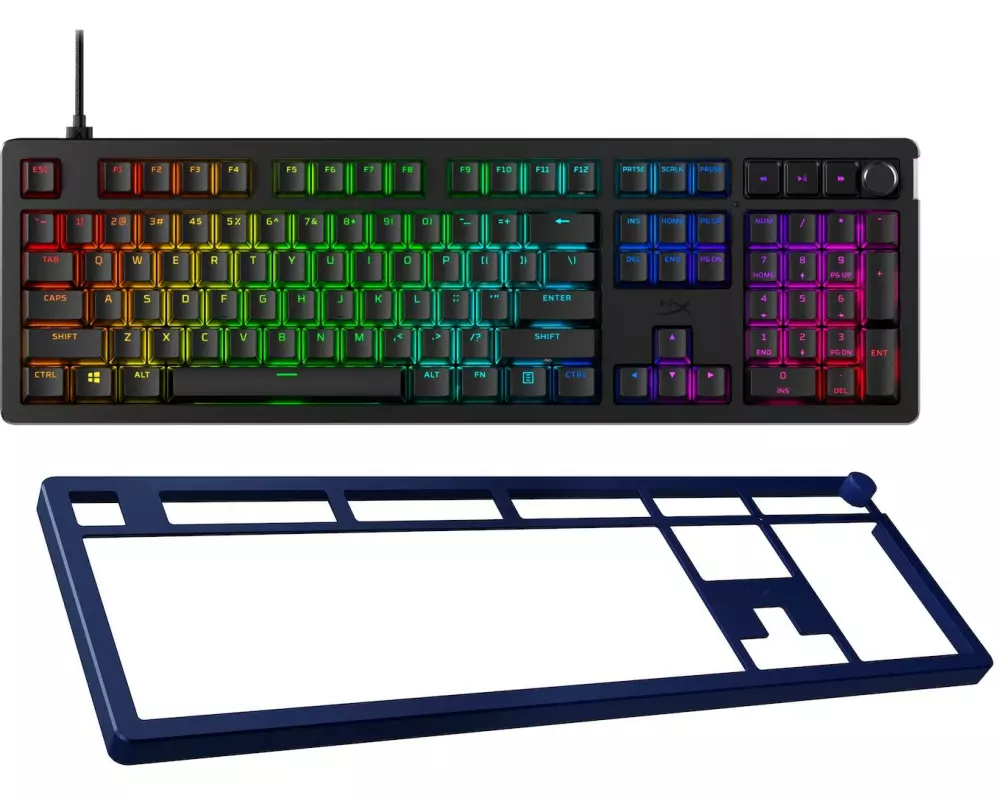 HyperX Gaming-Tastatur Alloy Rise + Top Plate marineblau