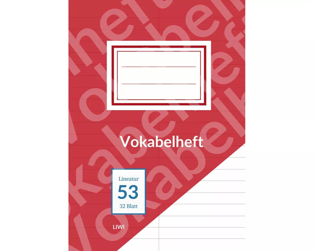 Vokabelheft A5 liniert - Lineatur 53 - 2 Spalten - 32 Blatt - FSC Papier