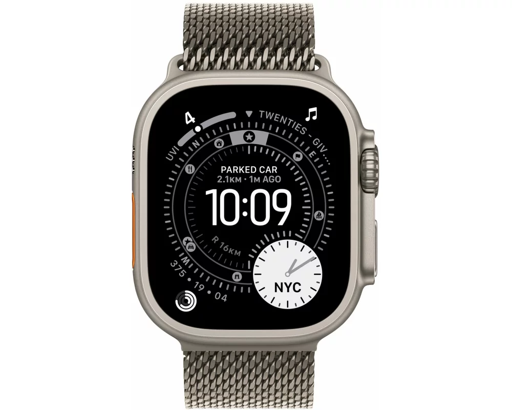 Apple 49mm Natural Titanium Milanese Loop - Medium