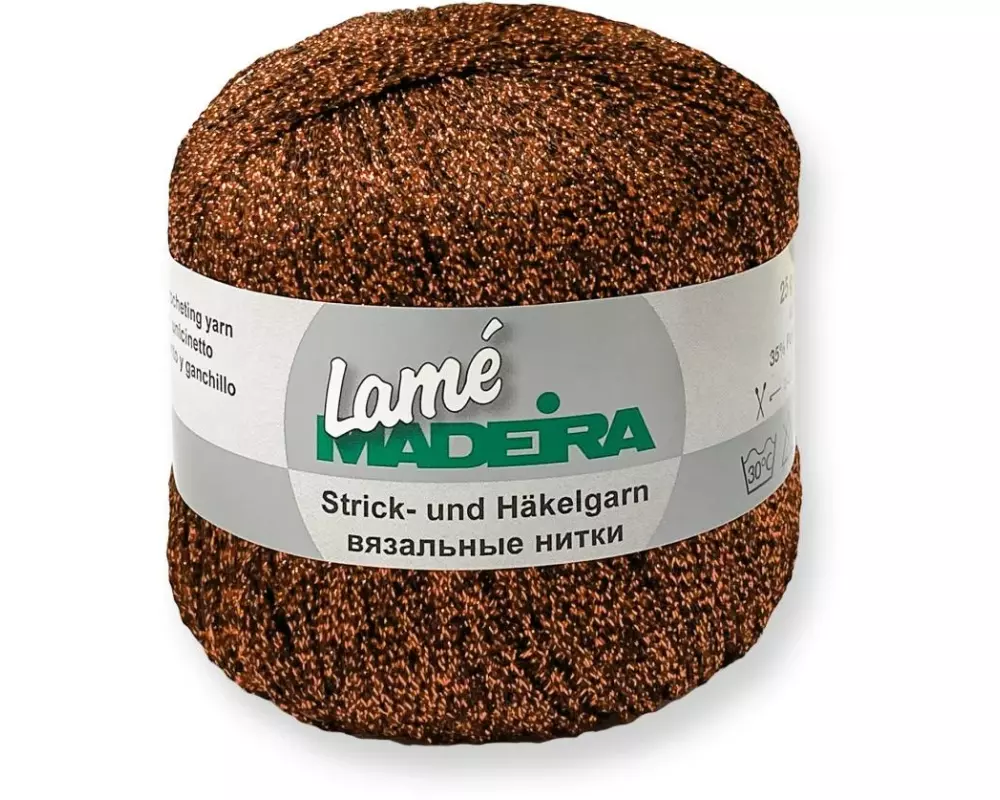 Madeira Häkel- und Strickgarn Lamé 25 g, 175 m, Braun