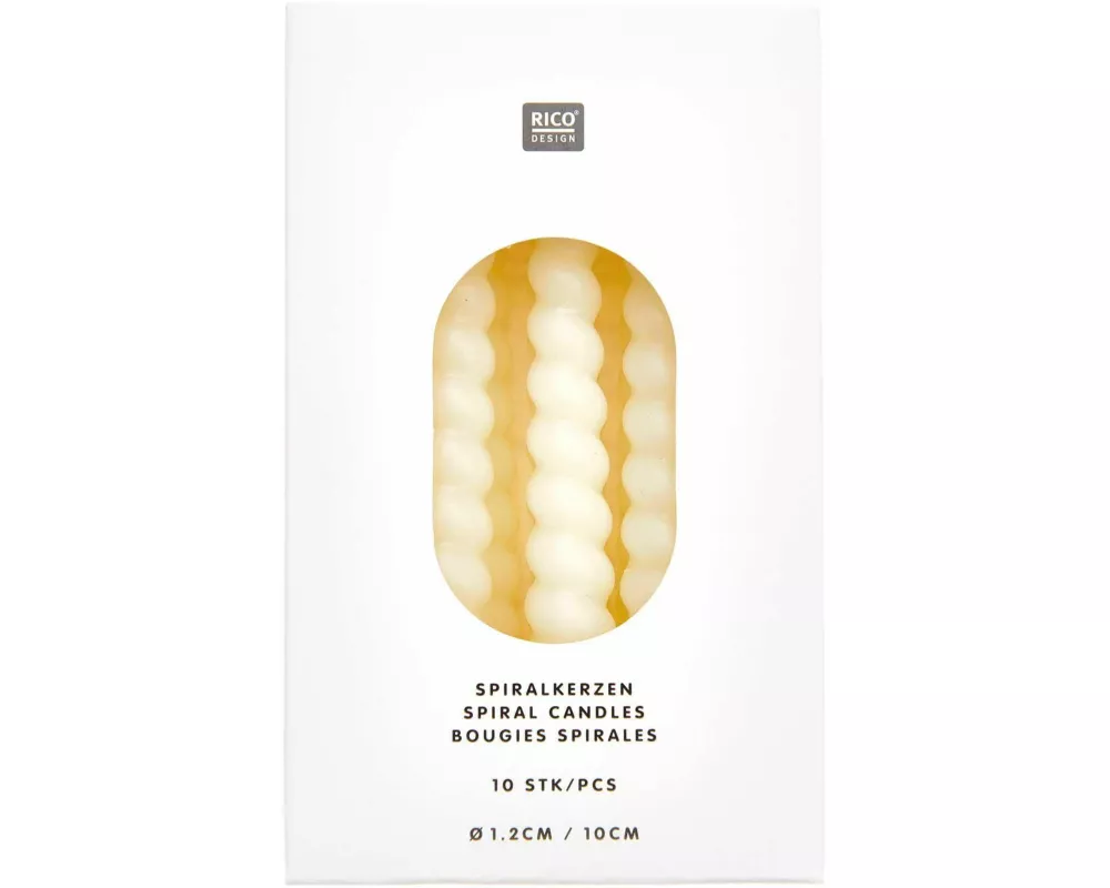 Spiralkerzen, Eierschale, 10 Stk, Ø 1,2 cm x 10 cm hoch