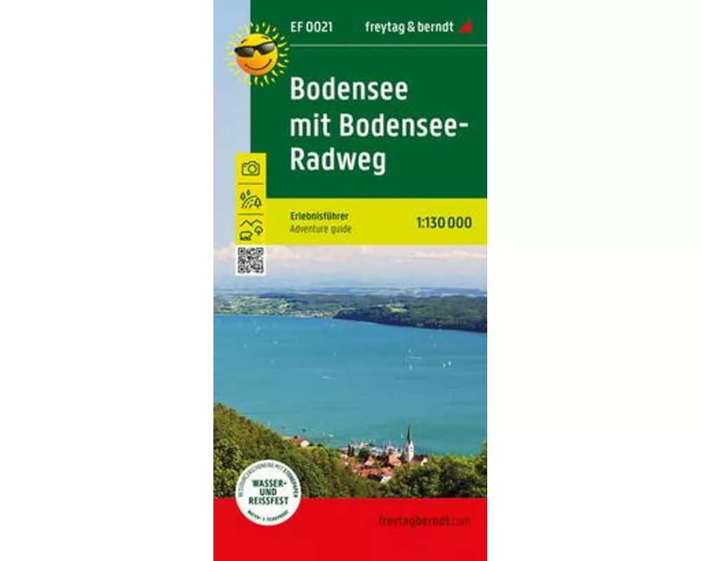 freytag & berndt Freizeitkarte Bodensee mit Bodensee-Radweg, Erlebnisführer 1:130.000