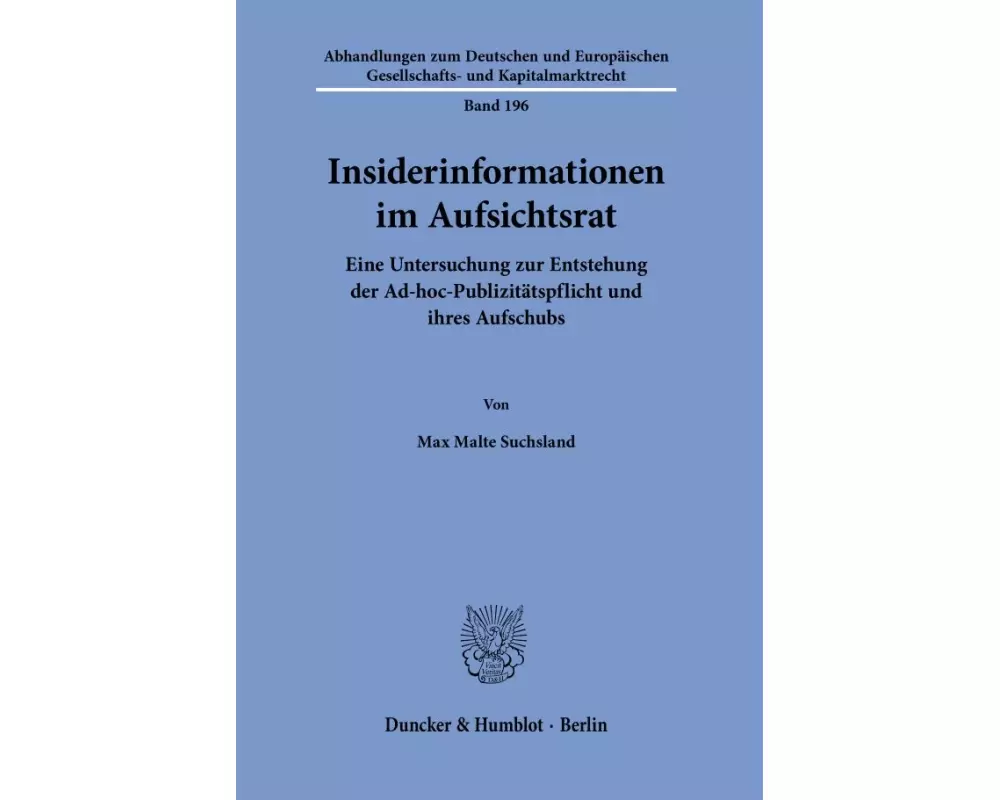 Insiderinformationen im Aufsichtsrat