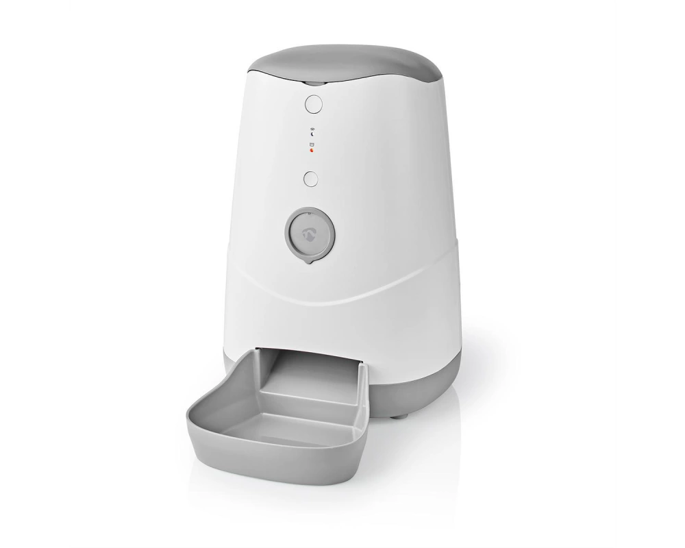 Nedis SmartLife Futterspender Wi-Fi 3.7 l für Hunde und Katzen, Android / IOS, Weiss,Grau