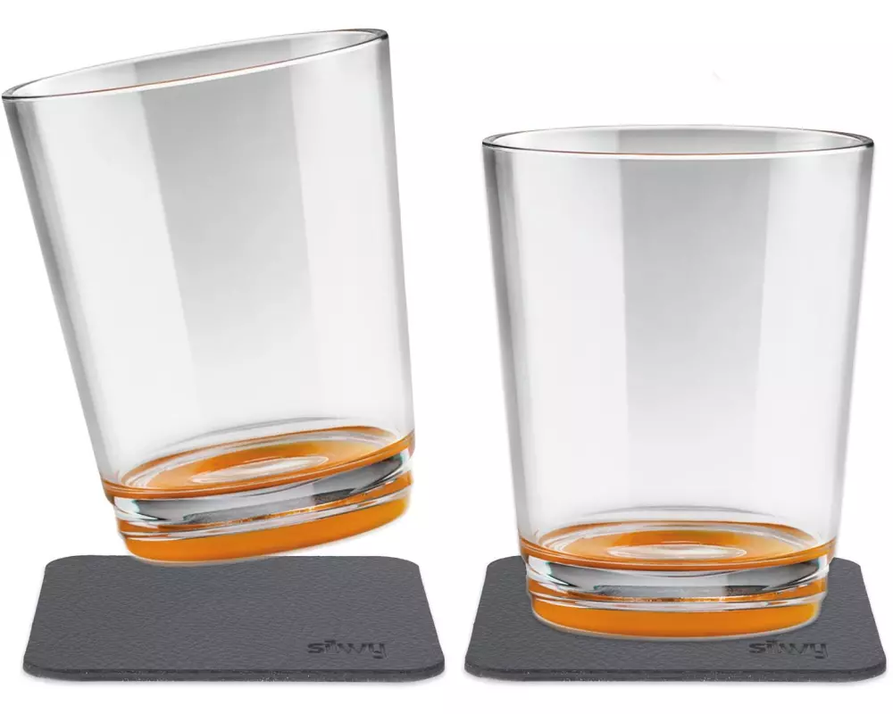 Silwy Outdoor-Becher Hup Orange 2er-Set magnetisch