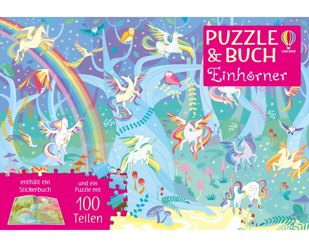 Puzzle & Buch: Einhörner