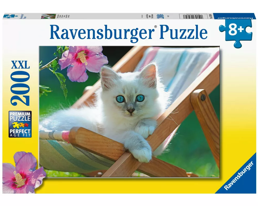 Kinderpuzzle 200 XXL Teile - Weißes Kätzchen