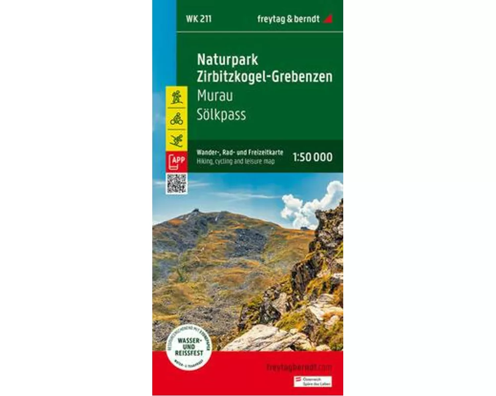 freytag & berndt Wanderkarte WK 211 Naturpark Zirbitzkogel-Grebenzen, Murau - Sölkpass 1:50.000