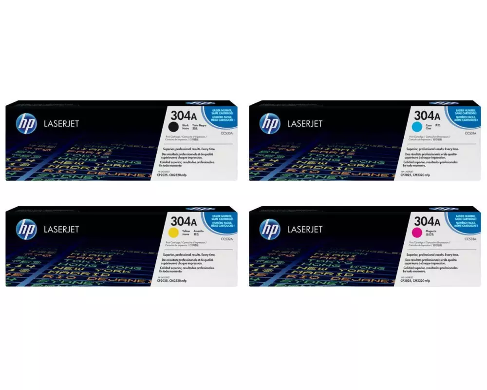 HP Rainbow Kit Nr. 304A (CC530A-CC533A) BL/C/M/Y