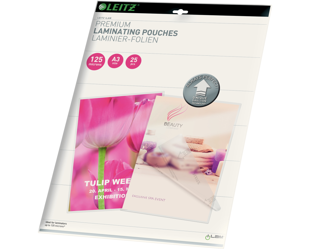 LEITZ Laminiertasche A3 74890000 glanz, 125my 25 Stk